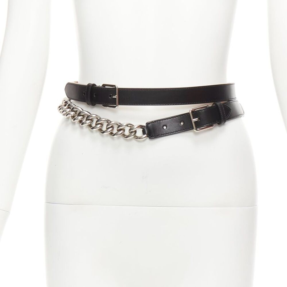 Alexander Mcqueen Leather Chain Wrap Belt